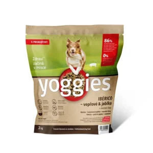 2kg Yoggies Ibérico vepřové maso s jablky, granule lisované za studena s probiotiky | Pejskovice