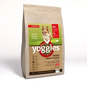 5kg Yoggies Ibérico vepřové maso s jablky, granule lisované za studena s probiotiky | Pejskovice