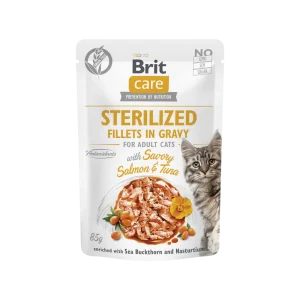 Brit Care Cat Fillets in Gravy Sterilised Salmon & Tuna 85g (85 g)