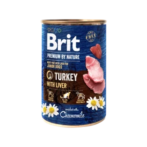 Brit Premium Dog by Nature konzerva Turkey & Liver (400 g)