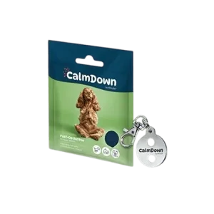 CalmDown Dog Tag Kit kovový přívěsek +1 knoflík KRUUSE (1x knoflík)