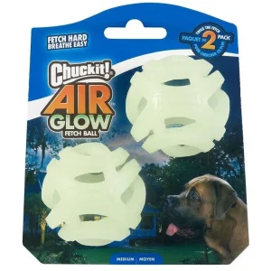 Chuckit! Air Glow Ball děrované svíticí míčky – Medium 6,4 cm – 2 ks | Pejskovice
