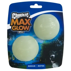 Chuckit! Max Glow Ball svíticí míčky – Medium 6,5 cm – 2 ks | Pejskovice