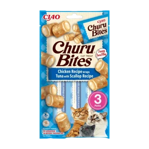 Churu Cat Bites Chicken wraps Tuna & Scallop Recipe 3 x 10g (30 g)