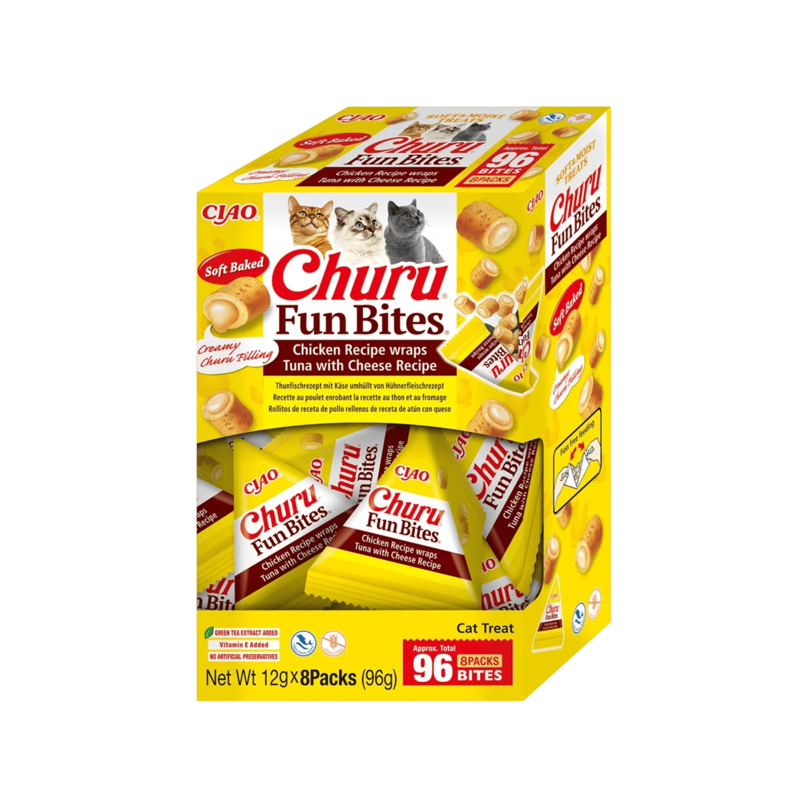 Churu Cat BOX Fun Bites Chicken wraps Tuna & Cheese 8 x 12g