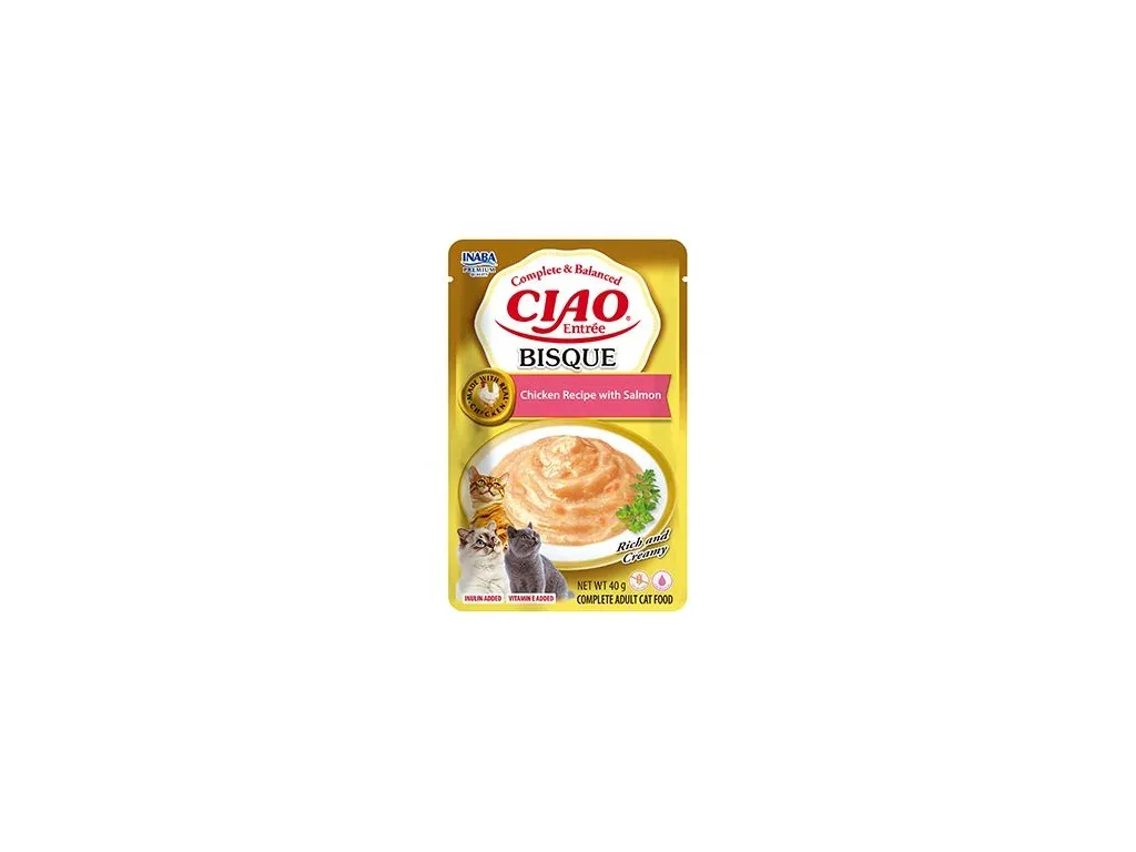 Churu Cat Entrée Bisque Chicken Recipe with Salmon 40g | Pejskovice