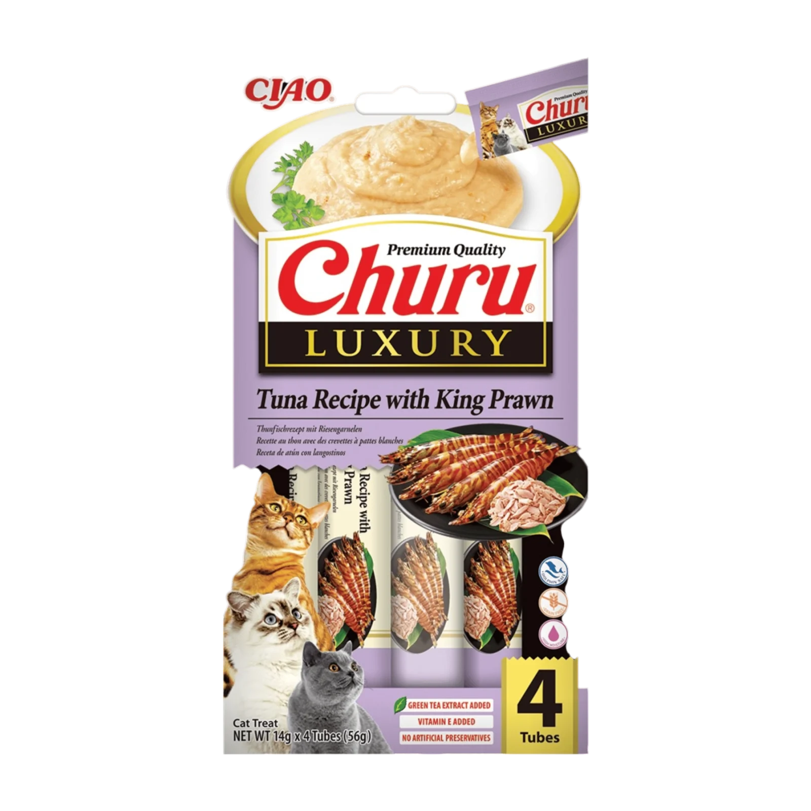 Churu Cat Luxury Tuna Recipe with King Prawn 4 x 14g