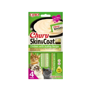 Churu Cat Skin & Coat Chicken with Scallop Recipe 4 x 14g