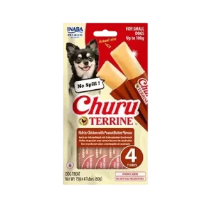 Churu Dog Terrine kuřecí s arašídovým máslem plemena S 4x15g (60 g)
