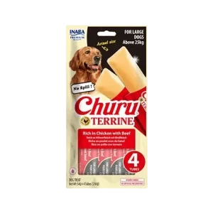 Churu Dog Terrine kuřecí s hovězím plemena L 4x54g (216 g)