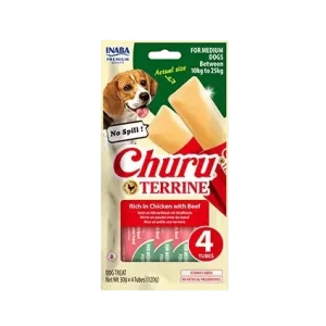 Churu Dog Terrine kuřecí s hovězím plemena M 4x30g (120 g)