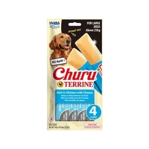 Churu Dog Terrine kuřecí se sýrem plemena L 4x54g (216 g)
