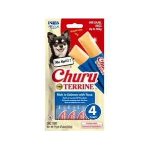 Churu Dog Terrine losos s tuňákem plemena S 4x15g (60 g)