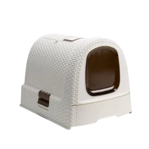 Curver WC kočka kryté domek Rattan 39x39x51cm mocha