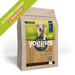 Hypoalergenní granule Yoggies s KOZÍM masem a br. vločkami, lisované za studena s probiotiky 2kg | Pejskovice