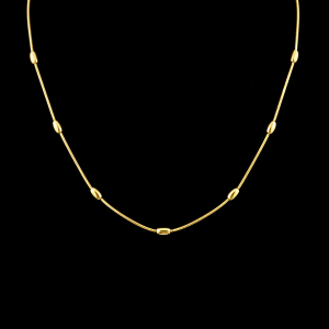 Jemný náhrdelník s válečky z pozlacené chirurgické oceli 316L 50 cm č. 1759