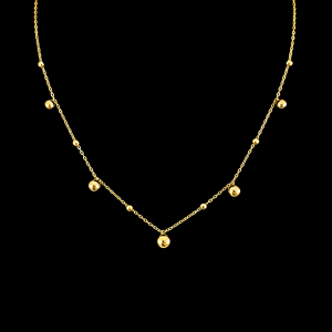 Jemný náhrdelník Stella Gold s kuličkami z pozlacené chirurgické oceli č. 1748