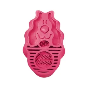 Kartáč gumový KONG ZoomGroom Raspberry růžový | Pejskovice