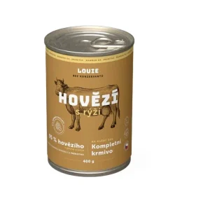 Louie konz. pro psy hovězí s rýží 400 g | Pejskovice