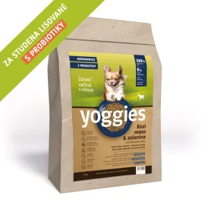 MINIGRANULE Hypoalergenní Yoggies s KOZÍM masem a br. vločkami, lisované za studena s probiotiky 2kg | Pejskovice