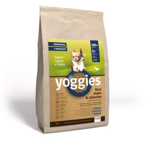 MINIGRANULE Hypoalergenní Yoggies s KOZÍM masem a br. vločkami, lisované za studena s probiotiky 5Kg | Pejskovice