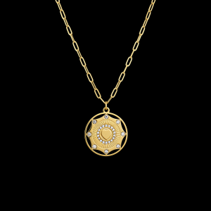 Náhrdelník amulet „Srdce Osudu“ z pozlacené chirurgické oceli č. 1719