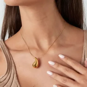 Náhrdelník Kapka elegance z pozlacené nerezové oceli č 1624