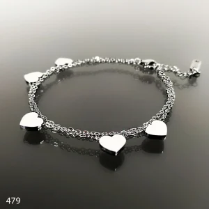 Ocelový náramek se srdíčky č. 479