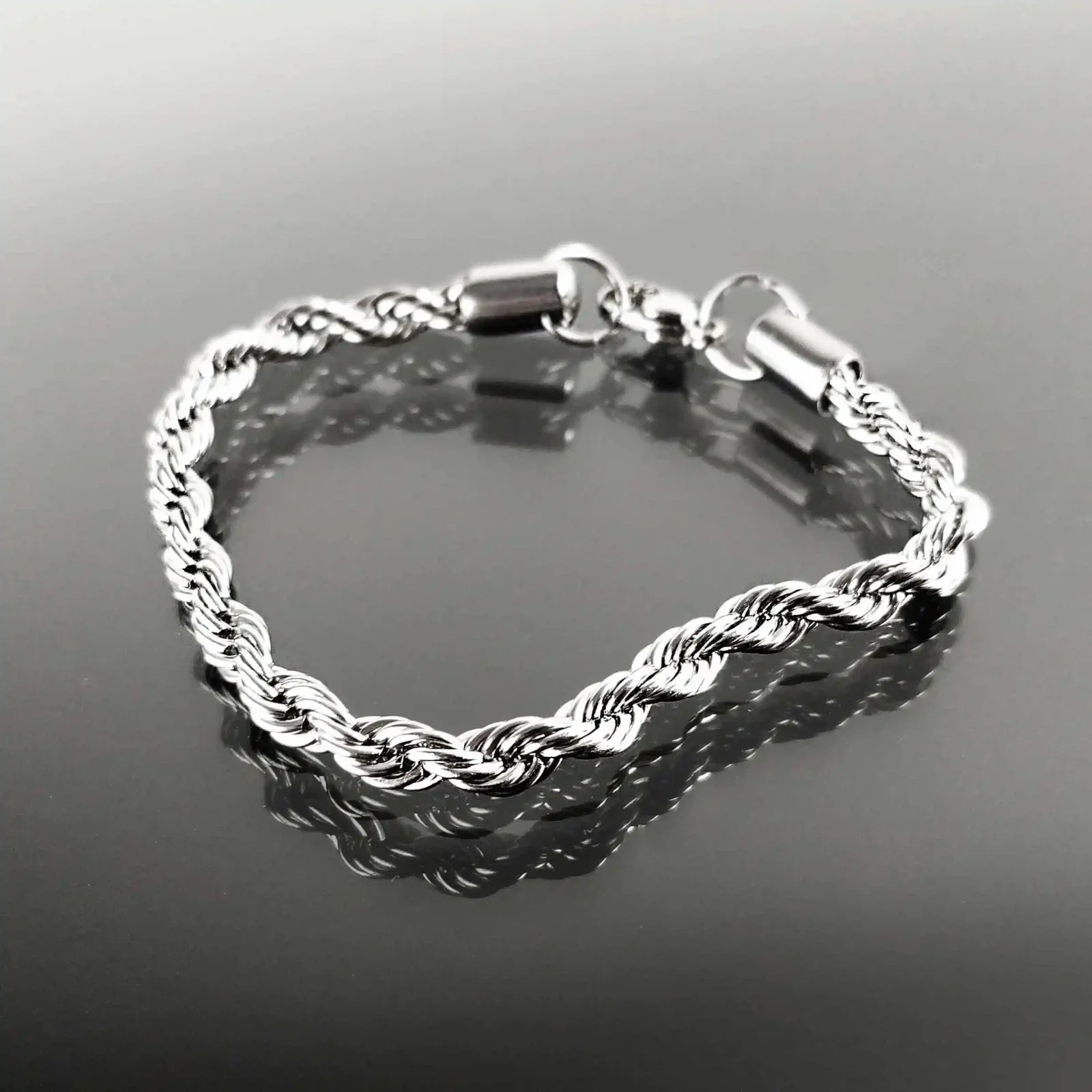 Ocelový náramek spletený / točený design 0,5 cm č. 1423