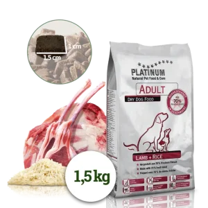 PLATINUM NATURAL LAMB & RICE - JEHNĚČÍ S RÝŽÍ 1,5 KG | Pejskovice
