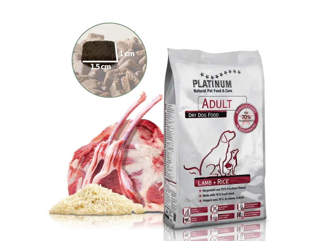 PLATINUM NATURAL LAMB & RICE - JEHNĚČÍ S RÝŽÍ 5 KG | Pejskovice