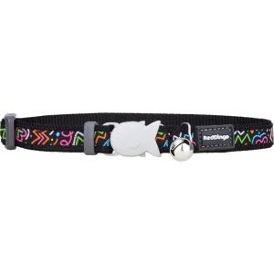 Red Dingo obojek pro kočky – Squiggles Black – 12 mm | Pejskovice