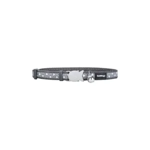 Red Dingo obojek pro kočky – Stars White on Grey – 12 mm | Pejskovice