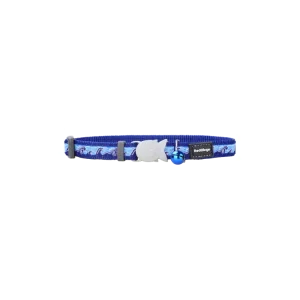 Red Dingo obojek pro kočky – Waves Navy – 12 mm | Pejskovice