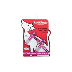 Red Dingo postroj s vodítkem pro kočky – Camouflage Hot Pink – 12 mm | Pejskovice