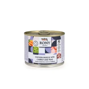 RONY MONO kuřecí svalovina s mrkví a hráškem 200g | Pejskovice
