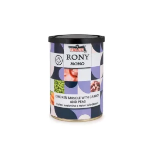 RONY MONO kuřecí svalovina s mrkví a hráškem 400g | Pejskovice