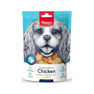 Wanpy Dog Chicken Jerky & Biscuit Twists 100 g | Pejskovice