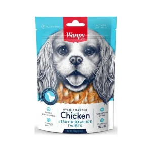 Wanpy Dog Chicken Jerky & Rawhide Twists 100 g | Pejskovice