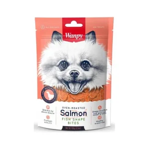 Wanpy Dog Salmon Fish Shape bites 100g | Pejskovice