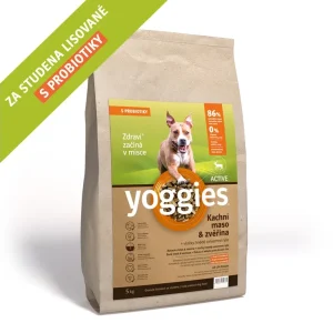 Yoggies granule pro psy lisované za studena s probiotiky, Active kachna a zvěřina 5 kg | Pejskovice