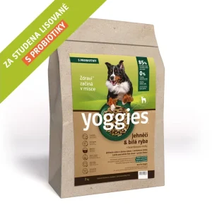 Yoggies granule pro psy lisované za studena s probiotiky, jehněčí a bílá ryba, 2kg | Pejskovice