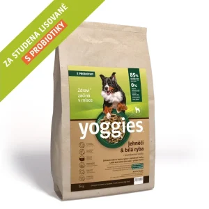 Yoggies granule pro psy lisované za studena s probiotiky, jehněčí a bílá ryba, 5kg | Pejskovice
