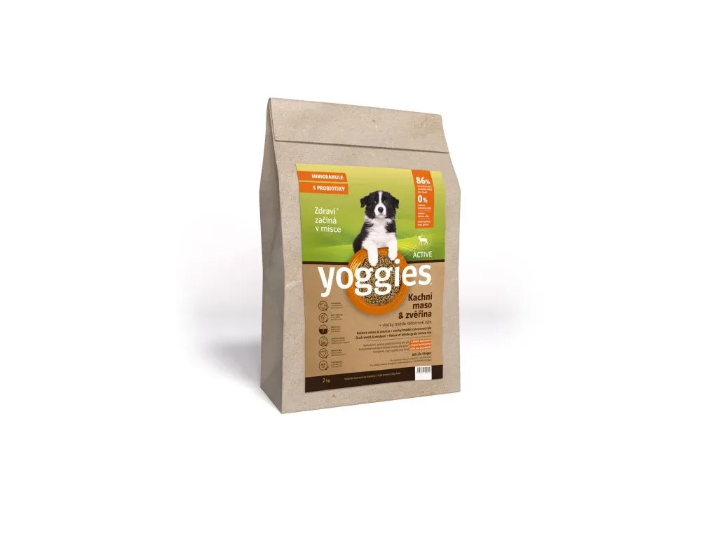 Yoggies MINIGRANULE lisované za studena Active, kachna a zvěřina, 2 kg | Pejskovice