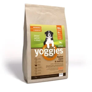 Yoggies MINIGRANULE pro psy lisované za studena s probiotiky, Active kachna a zvěřina 5 kg | Pejskovice