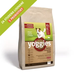 Yoggies MINIGRANULE pro psy lisované za studena s probiotiky, kuřecí a hovězí maso, 5kg | Pejskovice