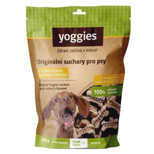 Yoggies NOVÉ suchary pro psy s krůtím masem a lněným semínkem 150g | Pejskovice