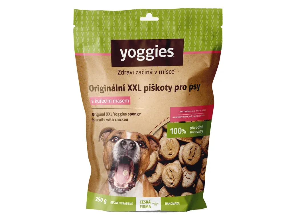 Yoggies NOVÉ XXL piškoty s kuřecím masem 250g | Pejskovice