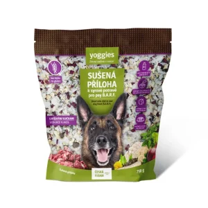 Yoggies Sušená příloha s rýžovými vločkami k syrové potravě B.A.R.F., 750g | Pejskovice
