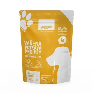 Yoggies Vařená potrava pro psy – krůtí maso s pohankou, 150g | Pejskovice